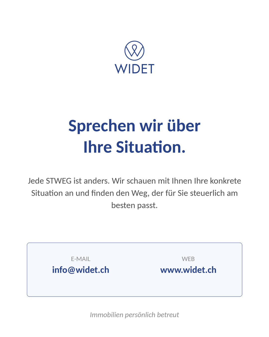 Sprechen wir über Ihre Situation